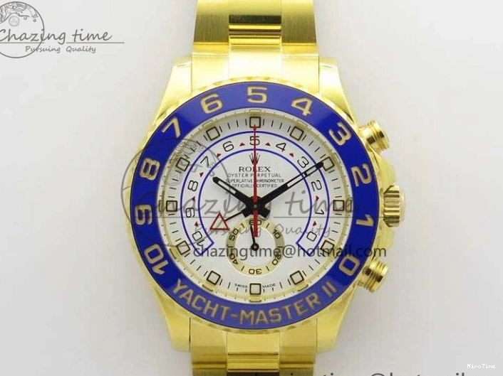 MiroTime 0303 YachtMaster II 116688 YG JF 1:1 Best Edition White Dial Blue Ceramic Bezel On YG Bracelet A Cozy 3577